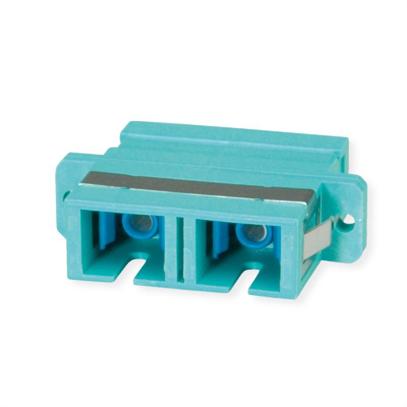 TELEGÄRTNER  Coupleur SC Duplex, Multimode, Manchon en céramique, boîtier en plastique, turquoise_1
