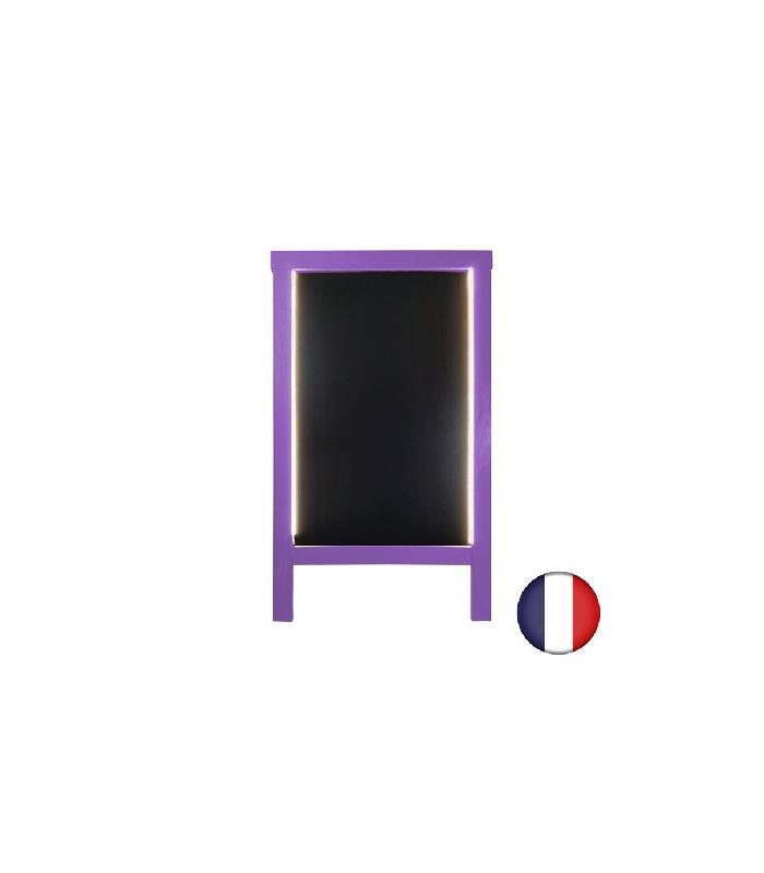 Chevalet stop trottoir en bois avec éclairage LED - 127 x 75 cm - Référence : LSTF38VI+LED_1