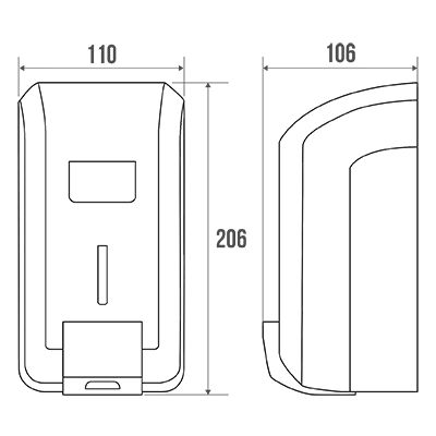 Distributeur de savon - PELLET ASC - 700 ml, ABS noir mat avec fermeture à clé_1