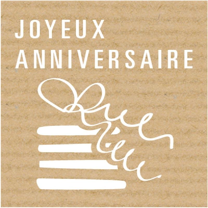 Etiquette cadeau adhésive Joyeux Anniversaire 35x35mm coloris assortis - par 500_1