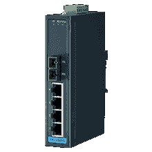 Switch Rail DIN industriel - 4 ports Ethernet 10/100Mbps + 1 port fibre optique Multimode - Référence: EKI-2525M-BE_1