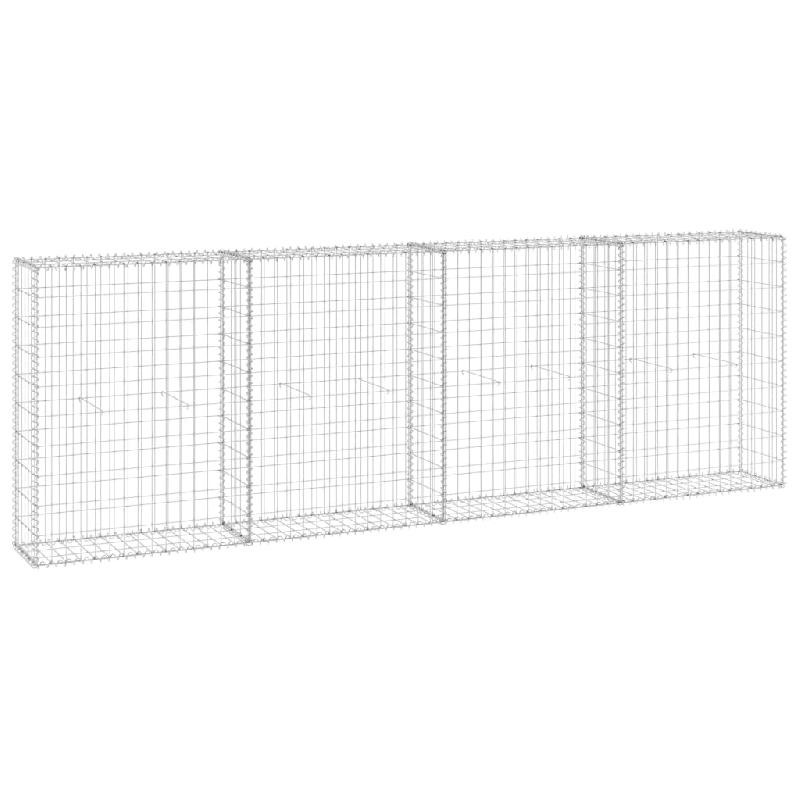 Vidaxl mur en gabion avec couvercles acier galvanisé 300x30x100 cm 147821_1