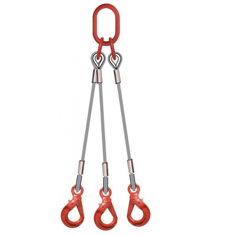 Elingue câble 3 brins - 3 crochets à verrouillage automatique Référence 4743_1