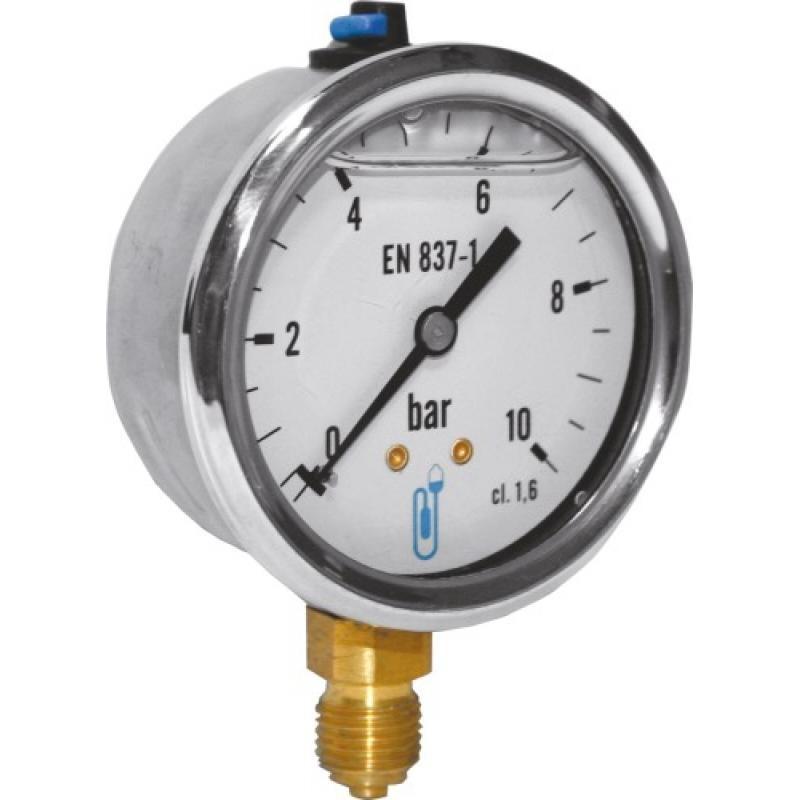 Manomètre à Glycérine Inox 63mm 0-40 Bar - Marque DIFF, Neuf, Pour Pression Fluides