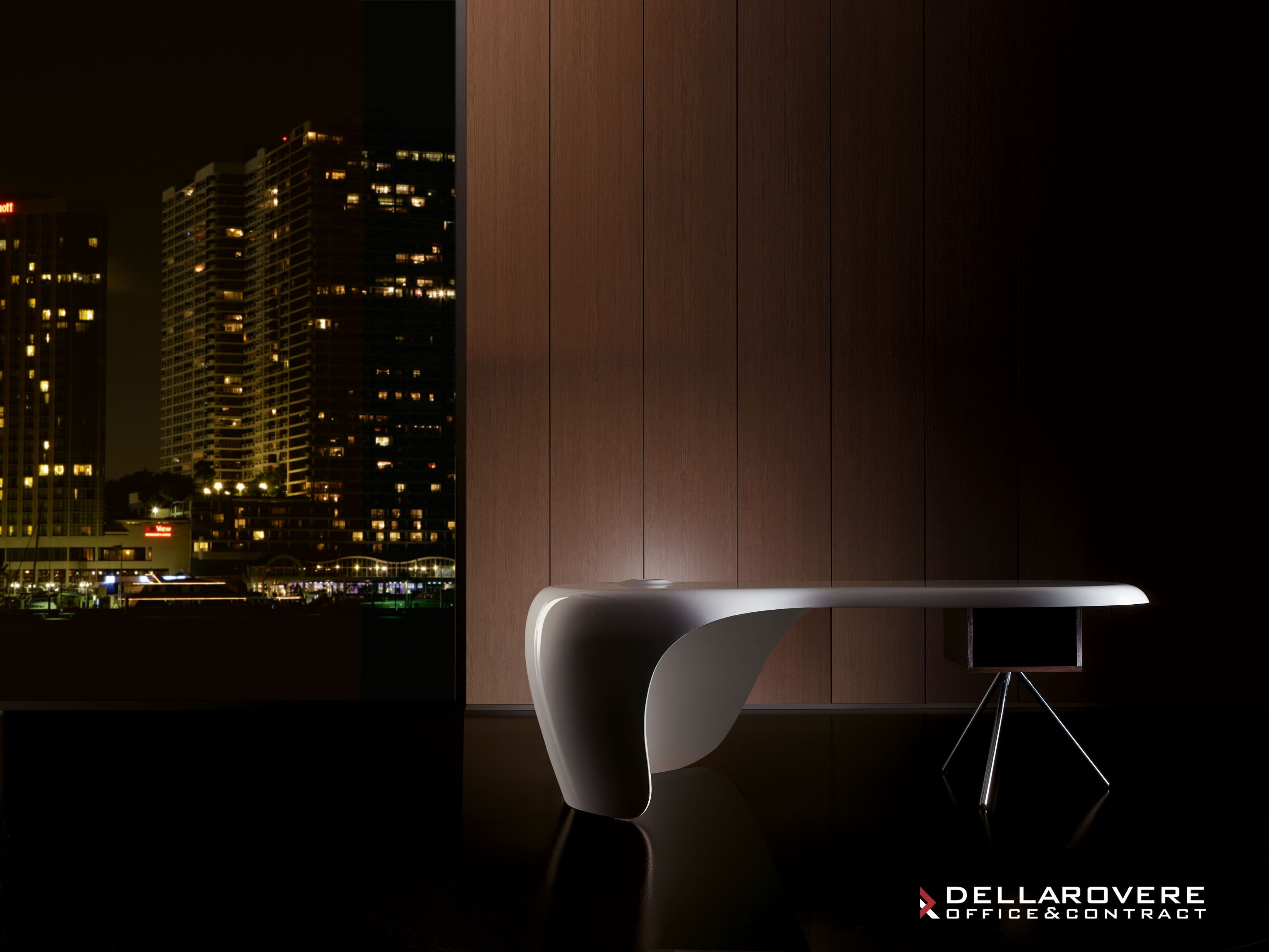 Uno - Bureau de direction - Della Rovere - 220x103x75 cm - Polyuréthane haute densité et finitions personnalisables_1