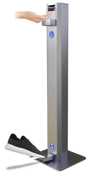 Borngel/2L - distributeur de gel hydroalcoolique à pédale mécanique - inox - capacité 2 litres - Ingitek - fabriqué en France_1