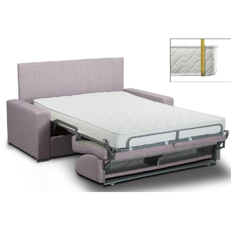 Canapé 4 places convertible Deauville - ouverture express - matelas 16 cm en mousse visco-élastique - cuir vachette parme avec tête de lit intégrée_1