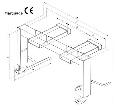 Palonnier manuel en acier mécanosoudé pour caisse à déchets - Certifié CE_1