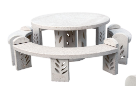 Table de pique-nique tradi / béton / ronde_1