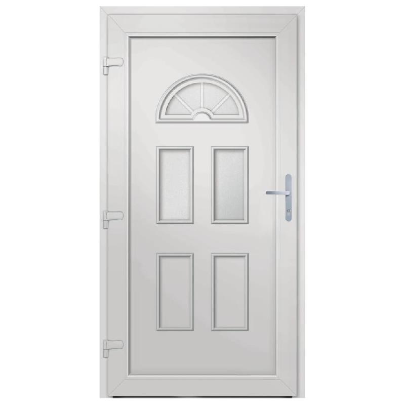 Vidaxl porte d'entrée blanc 88x200 cm pvc 3187911_1