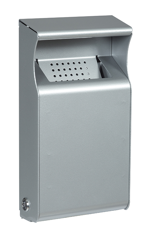 Cendrier mural d'extérieur en acier poudré anti-UV avec serrure à clé triangulaire - 1L - 600 mégots - Kopa_1
