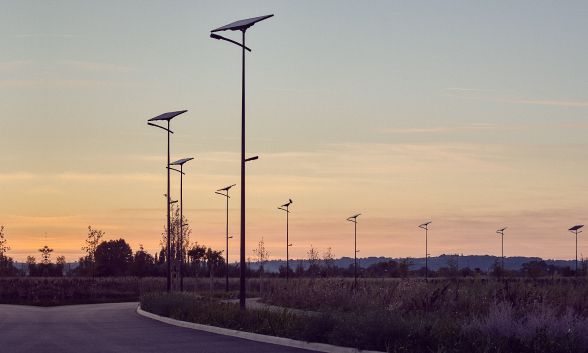 Lampadaire solaire autonome avec contre-feu - 160 Lm/W - Modèle PV 250 Wc - Smartlight 6 CF - 8 CF - Fonroche Eclairage_0