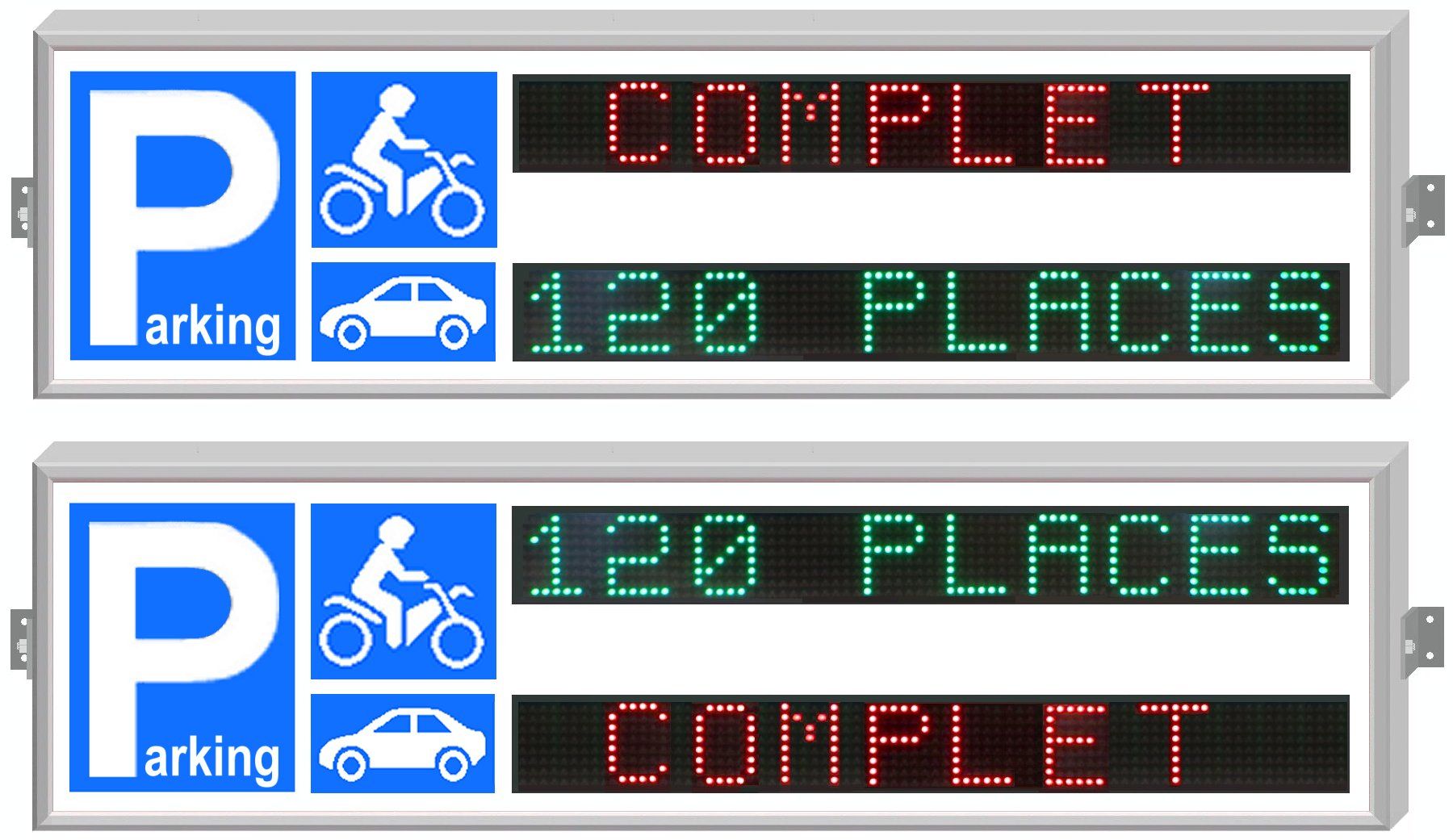 Panneau lumineux sur mesure pour parking - Chiffres/caractères de différentes hauteurs - LED mono/bi/tri-couleurs_1
