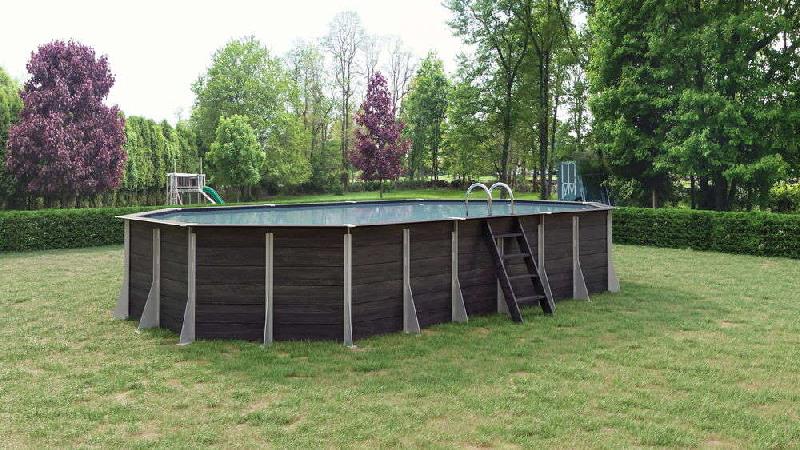 Piscine Barrain hors sol octogonale 27m² - composite PVC/chanvre - structure acier - fabrication française_1