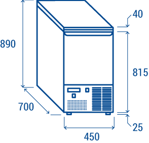 Saladette réfrigérée avec plan de travail en inox - 1 porte GN 1/1 | Coolhead - CRX45A_1