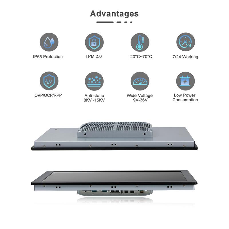 Panel PC industriel fanless 31.5 pouces 16:9 Full HD pour HMI, supervision et automatisation - EVI-32WAC-12th - IP66, Intel Core 12e génération_1
