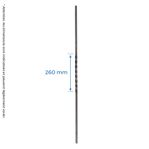 Barreau carré 12mm avec torsade H950mm_1