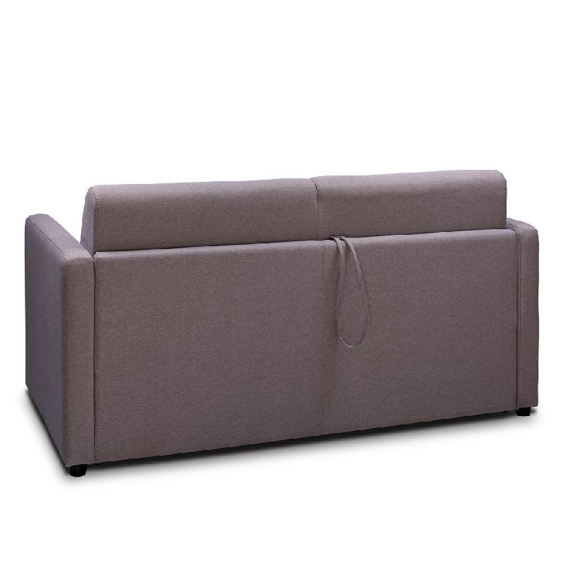 CANAPÉ CANAPEXPRESS GRANDIOSE MATELAS MÉMORY 22 CM SOMMIER MÉTAL 140 CM TISSU TWEED TAUPE_1