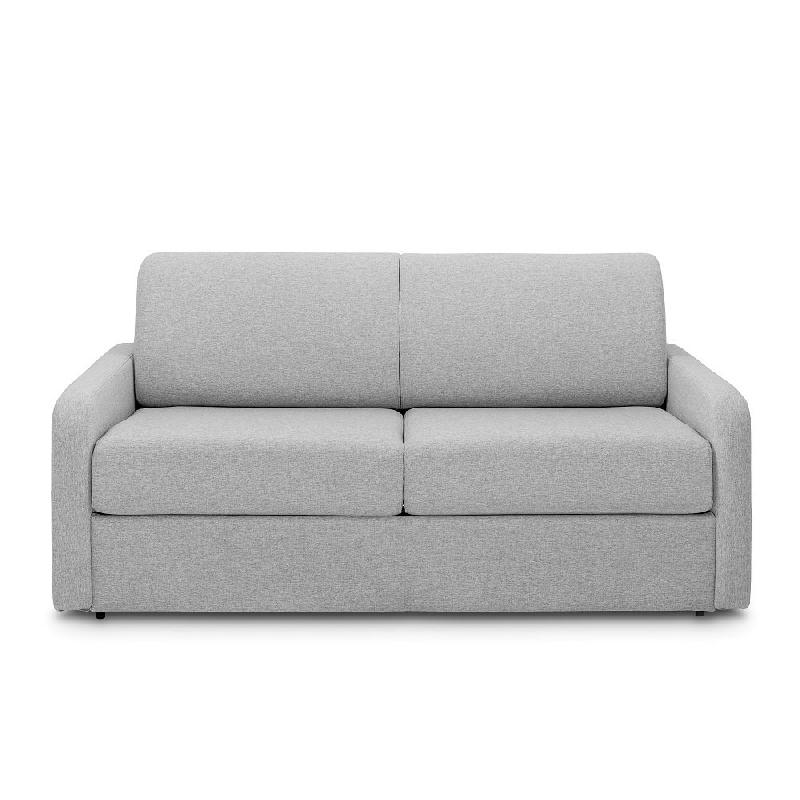 Canapé convertible express MAC MAHON - sommier à lattes 140 cm - matelas 16 cm tissu tweed gris silver_1