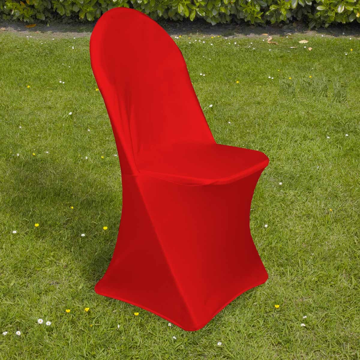 Housse de chaise pliante rouge - Spandex et polyester 210g/m² - Usage intérieur/extérieur_1