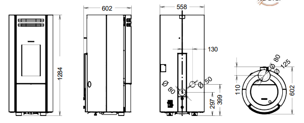 Poêle étanche à granulés / popstar metalcolor / thermorossi - noir mat_1
