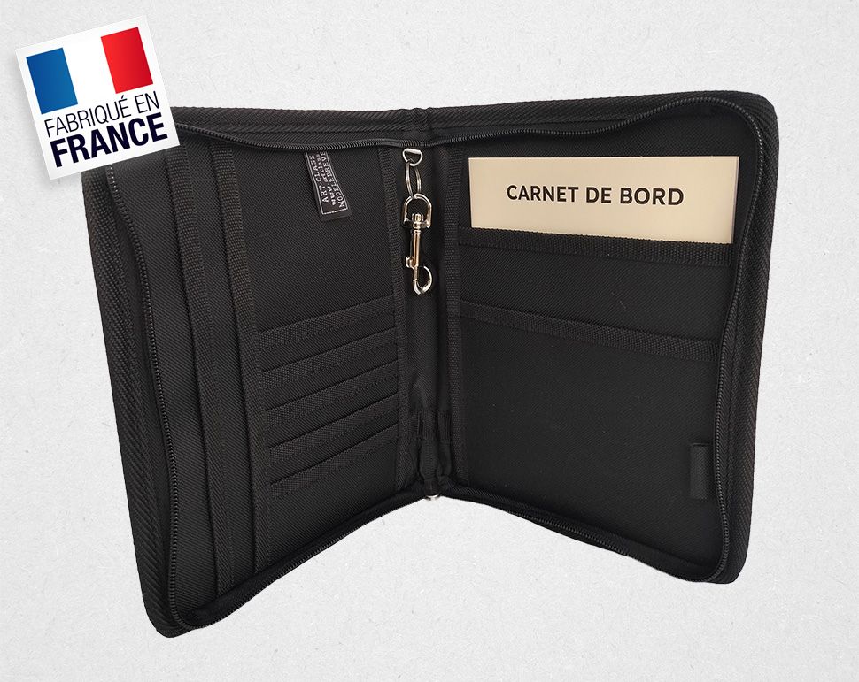 Pochette porte documents avec mousqueton pour clés véhicule professionnel_1