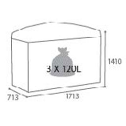 Point de tri 3 flux - acier traité anti-UV et anticorrosion - 3 bacs roulants 120L inclus_1