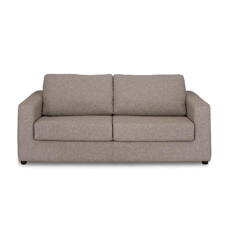 Canapé convertible Primo - ouverture express 140cm - dossier moelleux - matelas 14cm - tweed beige - fabrication italienne_1