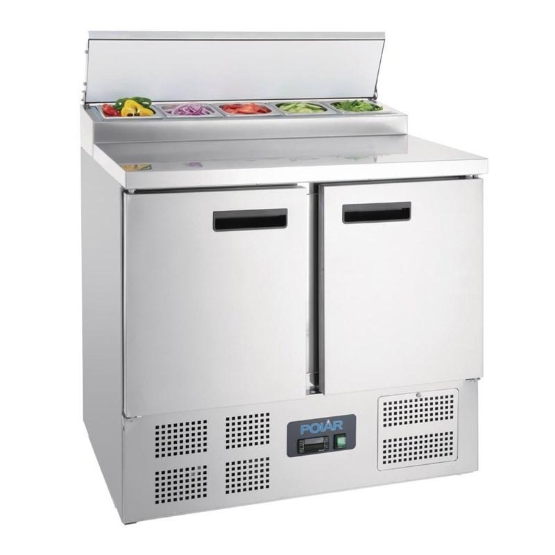 Comptoir de préparation réfrigéré pizzas salades 254L Polar Série G 5 GN 1/6 G604 Polar_1