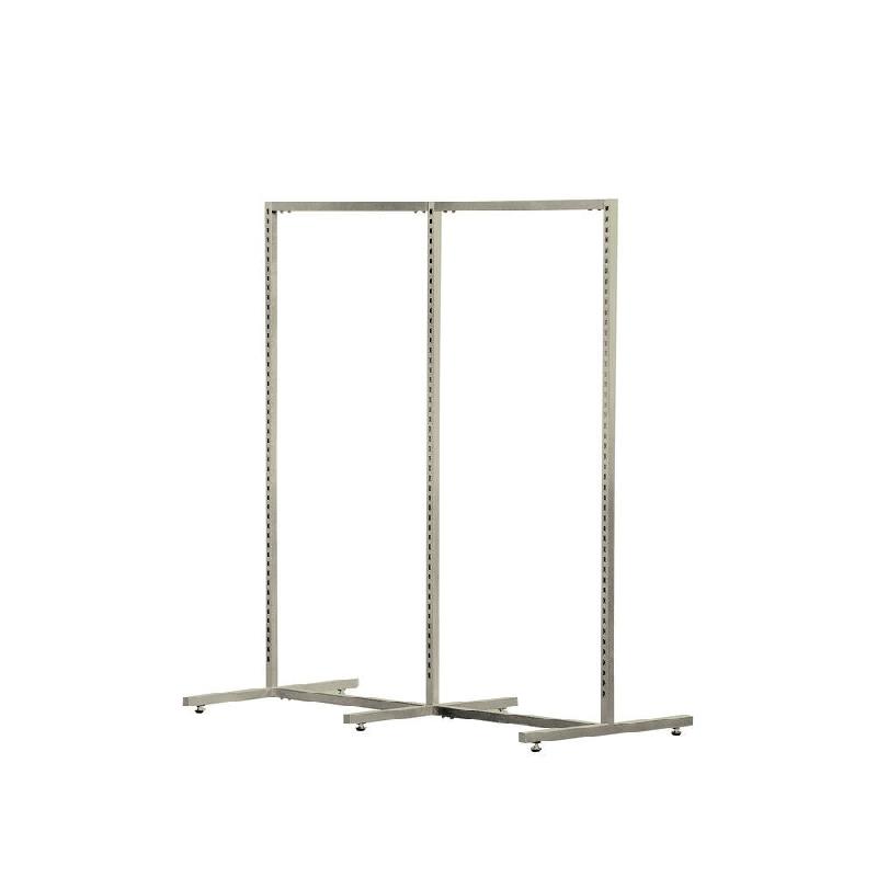 Présentoir central modulable avec crémaillères nickel brossé - métal_1