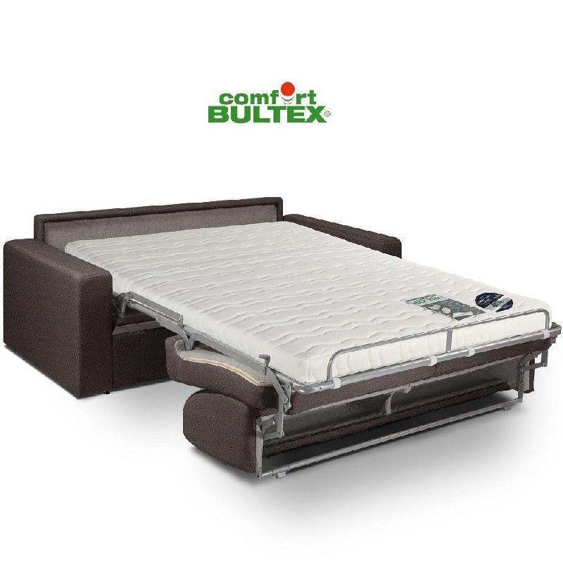 Canapé convertible CRÉPUSCULE - Matelas 140cm comfort BULTEX® - Tweed marron chocolat - Ouverture express_1