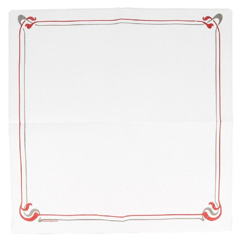Serviette papier gaufré 2 plis blanc motif Maxim bordeaux 40x40cm - par 1200_1