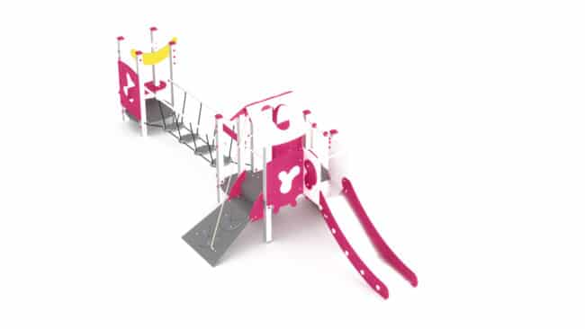 Structure multi-activités métallique chlorophylle Fenil - LD1BPMET3600 - 2 tours - Ludoparc_1