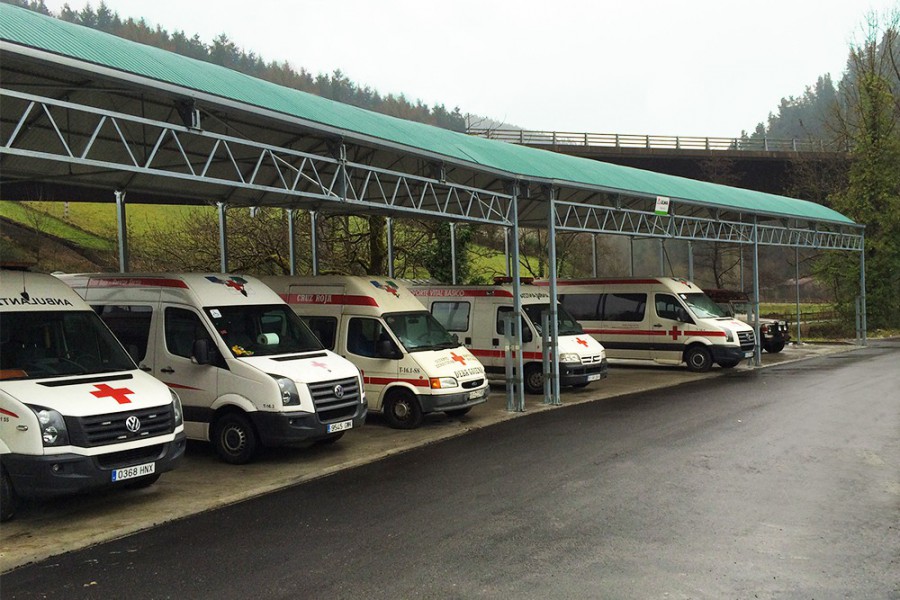 Abri de stockage - Structure en acier avec toiture en PVC et fondation - Dimensions modulables et solides_1