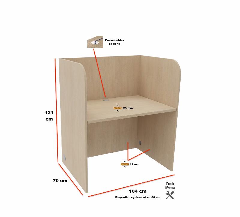 Bureau individuel pour centre d'appels. - 1 place, Acacia clair_1