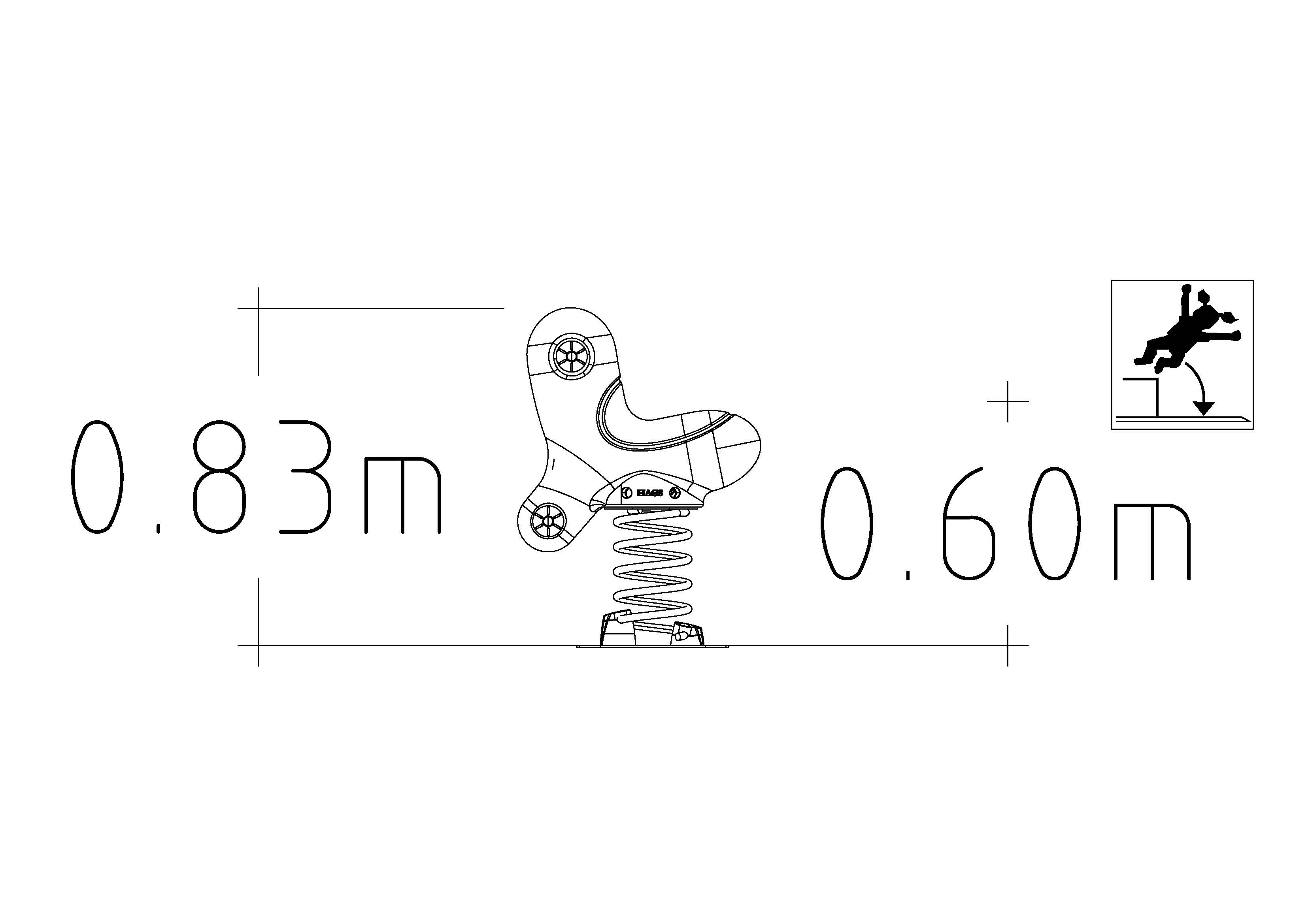 Jeu sur ressort Klimp 1 place pour aires de jeux - réf 8049867 - Hags - Vert, fondation à enterrer_1