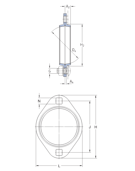 PFT 40 - Paliers à applique ovale pour roulements avec dimensions et données techniques_1
