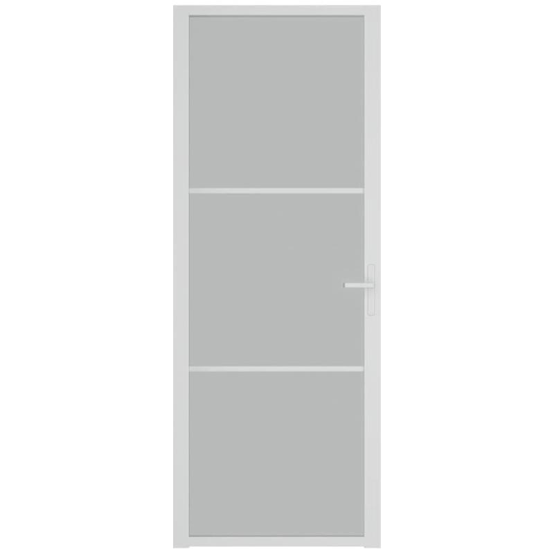 Vidaxl porte intérieure 76x201,5 cm blanc verre mat et aluminium 350576_1