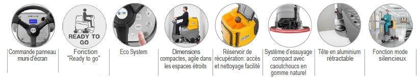 Autolaveuse autoportée compacte Racer R 85 FD 65 - Idéale pour surfaces moyennes, 85L, 650mm, faible bruit_1