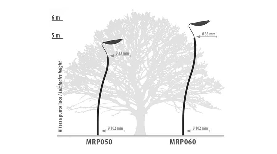Meldans Royal Pole - poteau d’éclairage design en acier avec corps cylindrique et bras mince - GMR Enlights_1