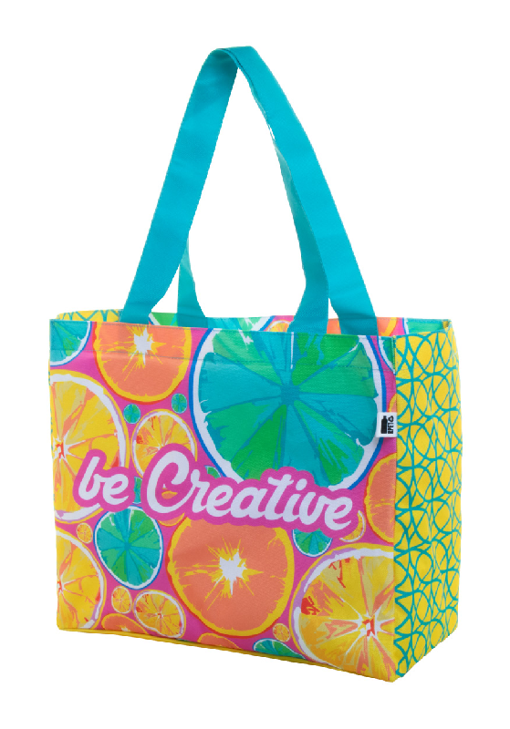 Sac shopping en polyester RPET 600D - impression sublimation - labélisé RPET_1
