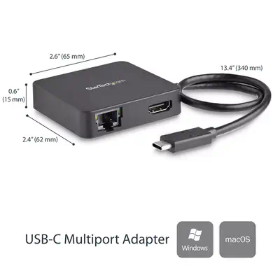 Adaptateur Multiport USB C - Mini Station d'Accueil USB-C Vidéo HDMI 4K - Gigabit Ethernet, Hub USB_1