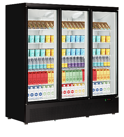 Armoire réfrigérée 3 portes vitrées noires 1264 L | Tefcold - AtomMaxiC3DB_1