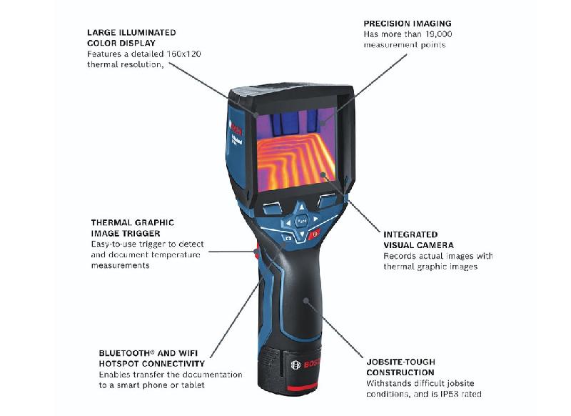 Bosch GTC400C - Caméra thermique connectée 12V Max avec résolution 160x120 et connectivité Bluetooth_1