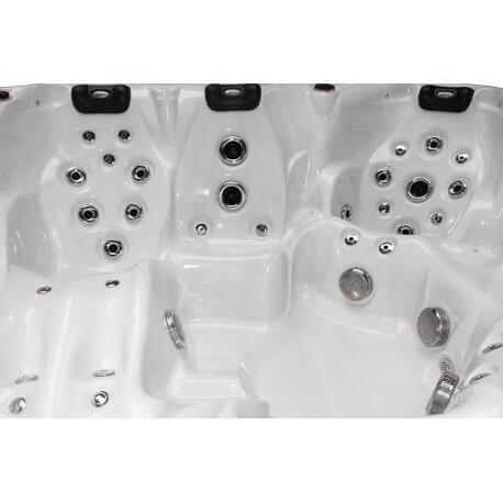 THE ADMIRE - Spa-jacuzzi portable 6 places dont 2 allongées - 230 x 230 x 91 cm - 60 jets, Aqua Rolling et système audio IPOD_1