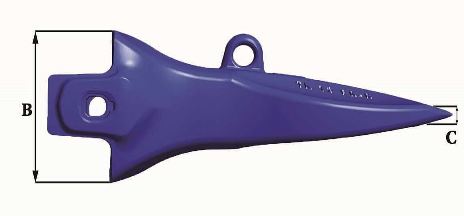 Dents de godet Turnkey TKN13 PR-R - poids 37 kg - dimensions précises en mm_1