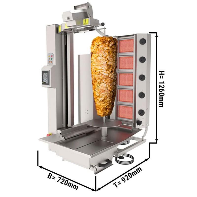 Grill Döner kebab gaz automatique 5 brûleurs max 120 kg_1