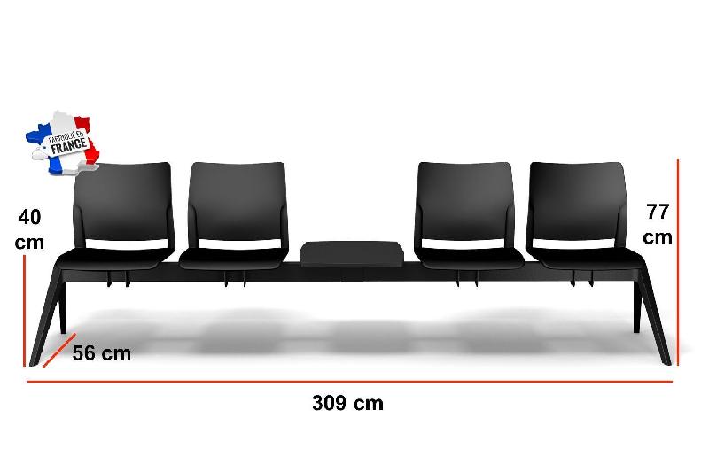 Poutre d'accueil en polypropylène Adela - Sokoa - 4 places + 1 tablette_1