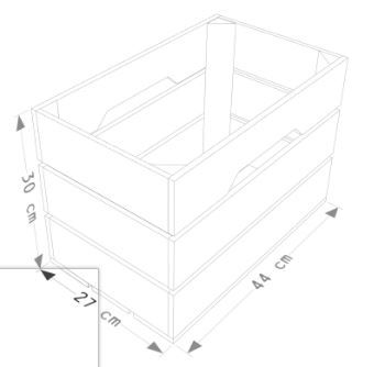 T3S3 - Caisse en bois Simply a Box - L44 x H30 x P27 cm - Bois brut ou 6 coloris de lasure à l'eau_1