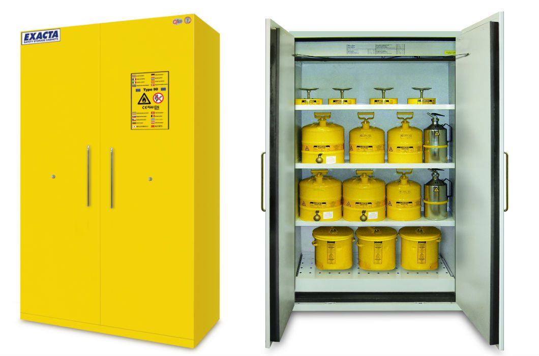 Bbacmy11 - Armoire de stockage pour produits inflammables et radioactifs - Exacta Safety Storage Cabinets - Jaune - Résistante au feu 90 minutes_1